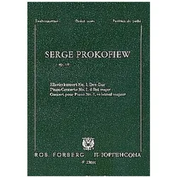Konzert Des-Dur Nr.1 op.10 für Klavier und Orchester Studienpartitur, Fachbücher von Serge Prokofieff