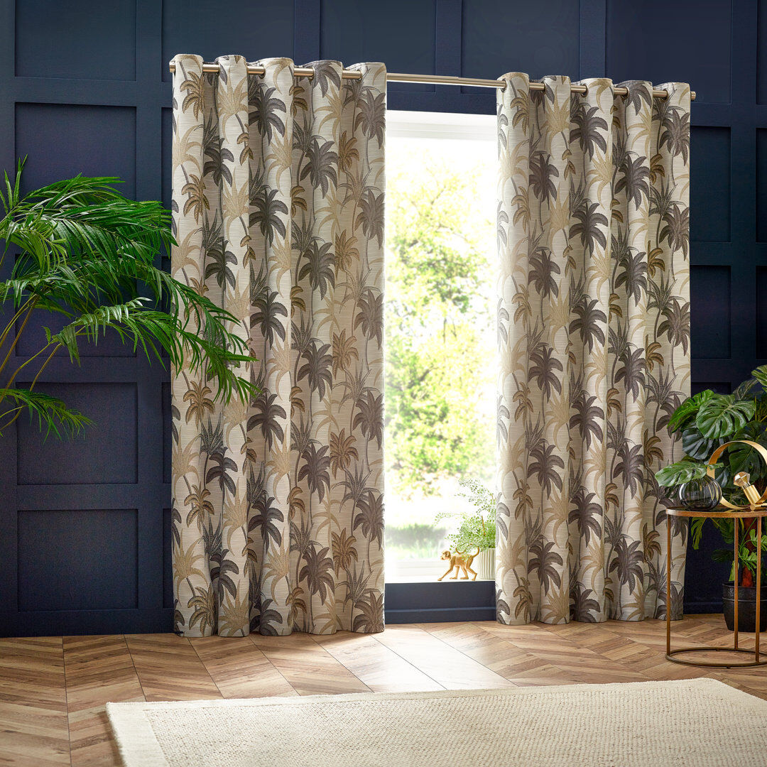 Wylder Galapagos Room Darkening Curtain Pair Beige 229 W x 183 D cm