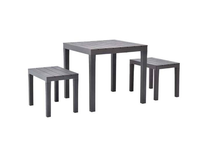 Neuf& 1320 Brun Mobilier de patio arrière-cour - - CHIC Table de jardin - avec 2 bancs Plastique Marron15.6 kg