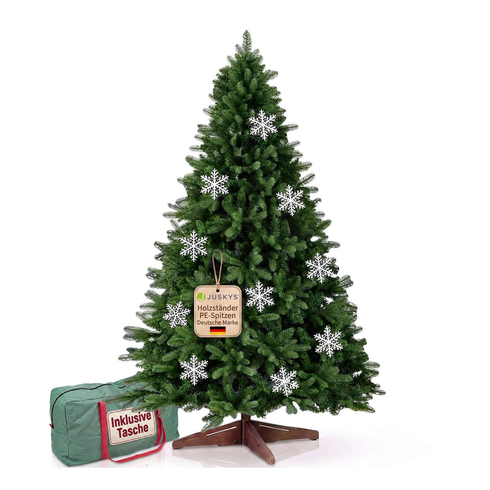 JUSKYS® Künstlicher Weihnachtsbaum Norvi 220 cm inkl. Holzständer