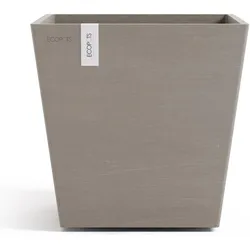 Ecopots, Blumentopf, Rotterdam 25 + Water Reservoir White Grey (25 x 25 x 24.60 cm)