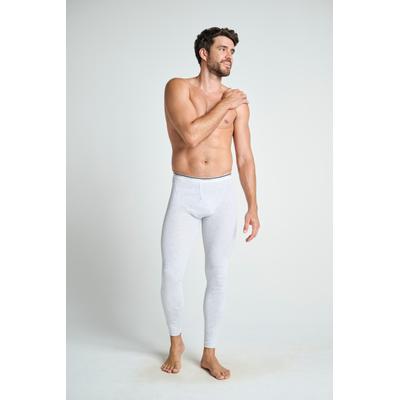 Lange Unterhose JOCKEY "Spurt Long", Herren, Gr. XXL, weiß (graumelange), Feinripp, Obermaterial: 100% Baumwolle, eng, Unterhosen Lange Unterhose, Y-Fronteingriff, mittlere Bundhöhe, flache Nähte