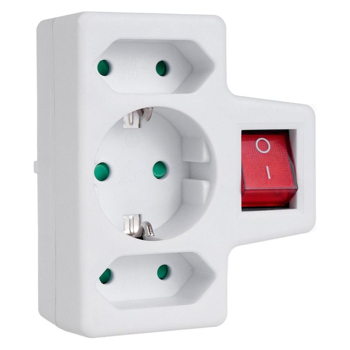 Maclean MCE215 - Energy - Verschiedene Schuko/Euro-Stecker - Mit oder Ohne Schalte (3x, CEE 7/3) (MCE215)