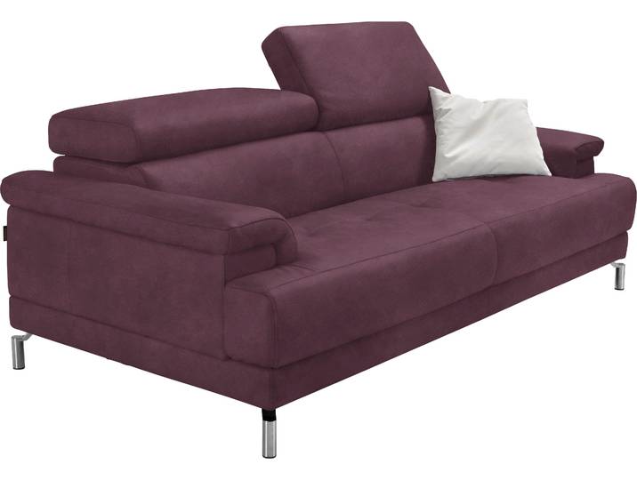 2,5-Sitzer EGOITALIANO Soul, Design und Sitzkomfort auf hohem Niveau, tolle Details , lila (plum), B:200cm H:76cm T:106cm, Sofas, 2 5-Sitzer, inkl. Kopfteilverstellung für noch mehr Komfort, Designfuss