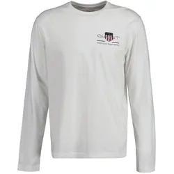 GANT Herren Langarmshirt - REGULAR MEDIUM ARCHIVE SHIELD, Longsleeve, Baumwolle Weiß / 3XL