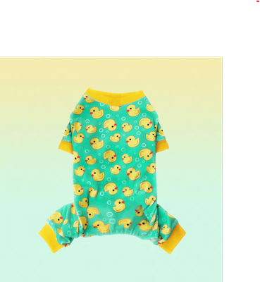 Inspire Picks Yellow Duck Dog Pajamas Soft Stretchable Pet Jammies For Small Dogs & Cats green xl