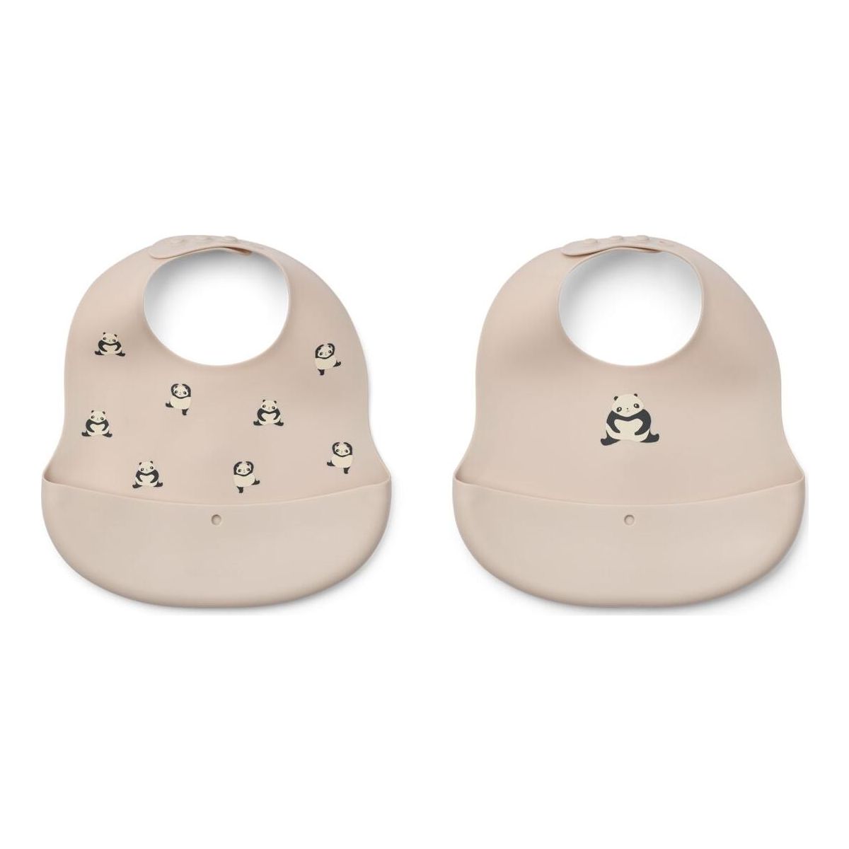 Liewood Ember Printed Bib 2-pack panda / sandy (2615) ONE SIZE LW20119-2615-ONE SIZE-CU
