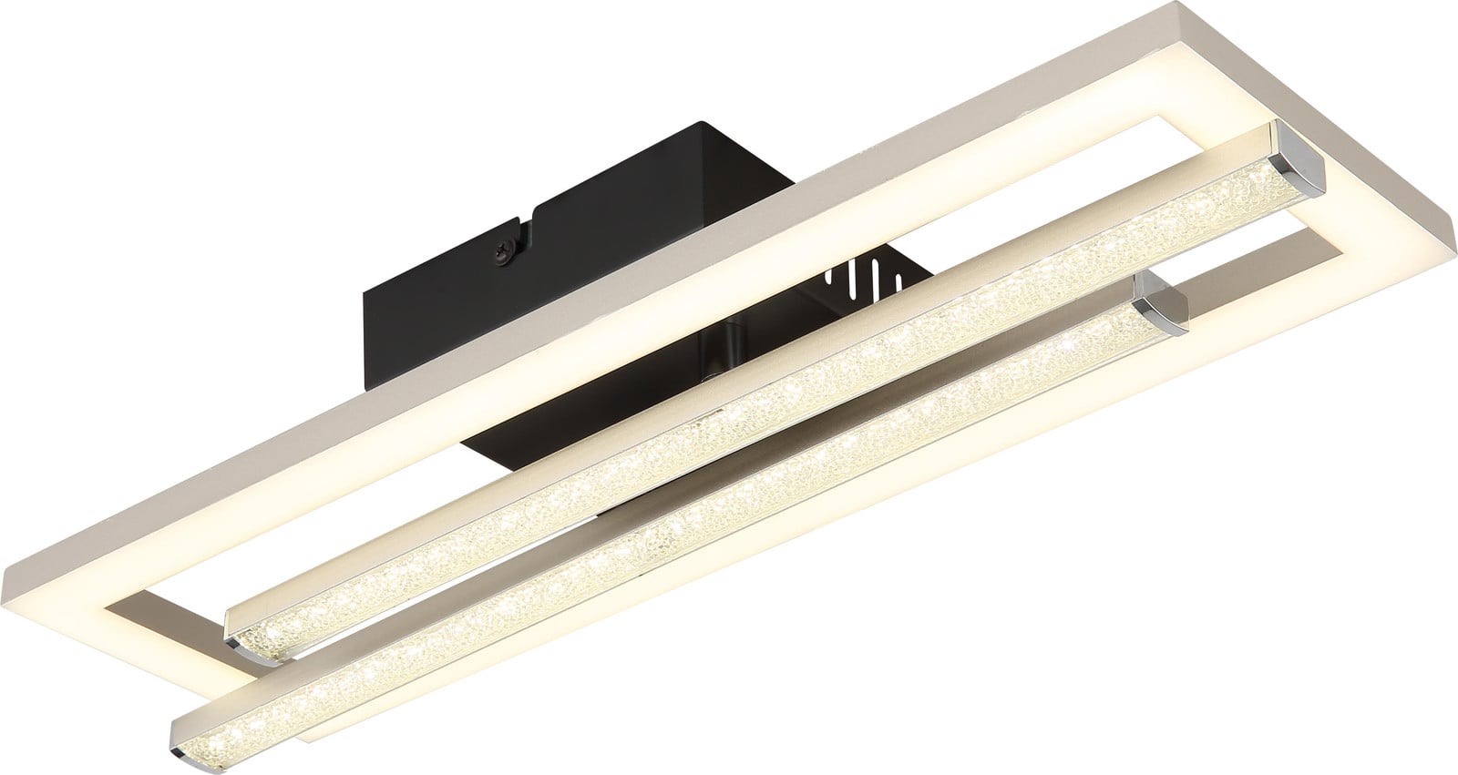 Globo Lighting Highway LED-plafondlamp zilver/zwart B: 38 cm, D: 6 cm, H: 40 cm