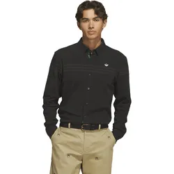 adidas Golf Originals Polo Button Up, langarm, schwarz