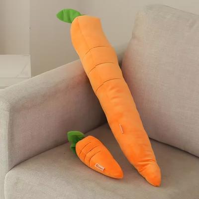 Pet Hub Madden Dog Toy: Plush Carrot Chew For Small, Medium, And Large Dogs With Sound Pet Vegetable Chew Toy & Play Accessory Color: Small Carrot