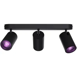 Calex, Deckenstrahler, Smart Plafondlamp - 3-Lichts - Slimme Opbouwspot - Ovaal - Zwart (GU10)