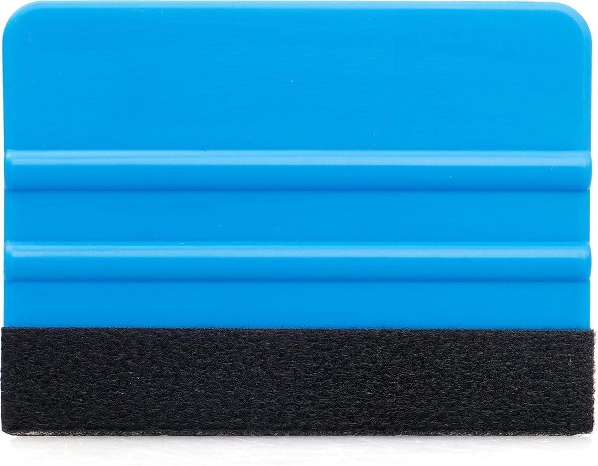 Blauwe Folie Rakel met Vilten Rand - 10 x 7 cm