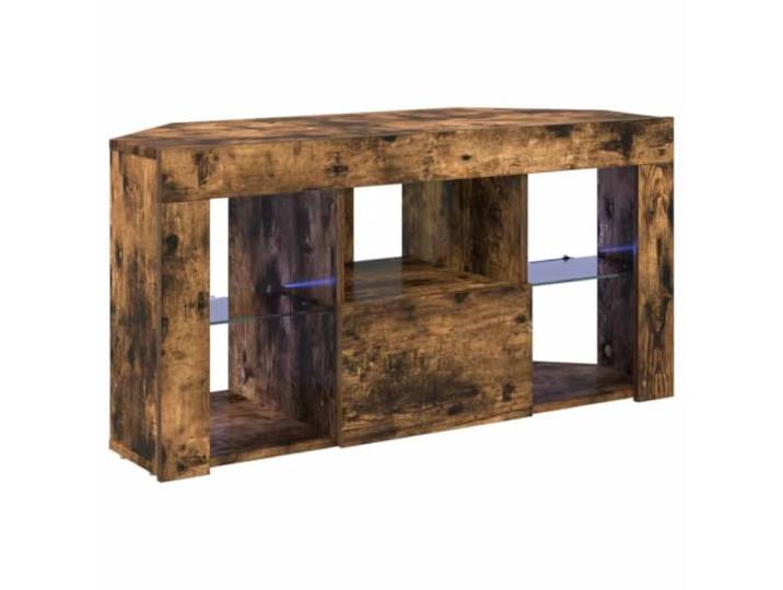 Helloshop26 LED-Eck-Wandschrank, schick, optimale Aufbewahrung, 100 x 40 x 50 cm, aus Holz, Eiche, rauchfarben, 02_0054703