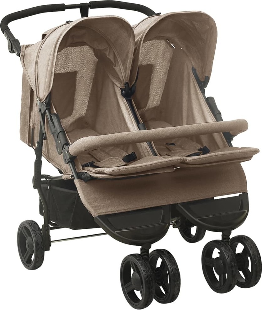 dkd-home-decor Geschwisterwagen Taupe 99 x 78 x 103 cm