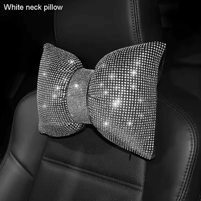 Inspire Essentials Bling Car Neck Support Pillow white Neck Pillow