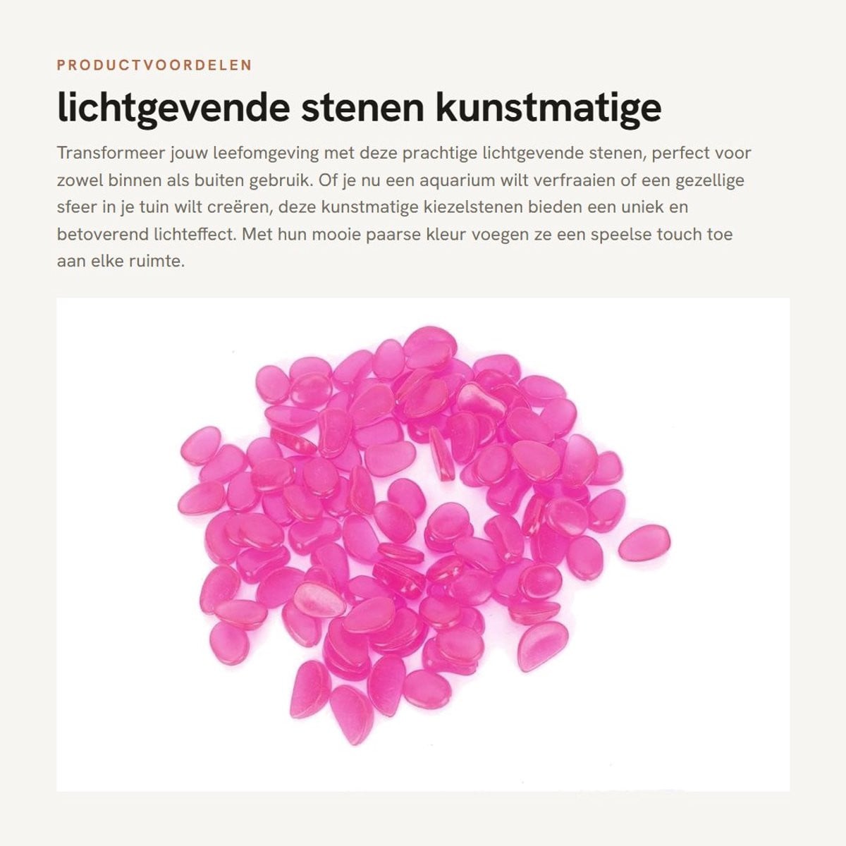 Dailygoods Lichtgevende Stenen - 100 stuks - Decoratieve Fluorescerende Steentjes voor Tuin of Aquarium