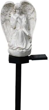 Uplifted Finds Solar Resin Angel Garden Stake   Waterproof Outdoor Lawn Sculpture & Decorative LED Light white Angel