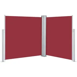 vidaXL Ausziehbare Seitenmarkise Rot 140 x 600 cm