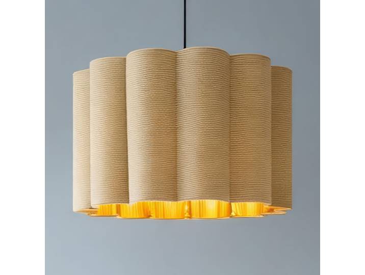 Suspension 40 x 120 x 40cm Beige/Beige Velours E27