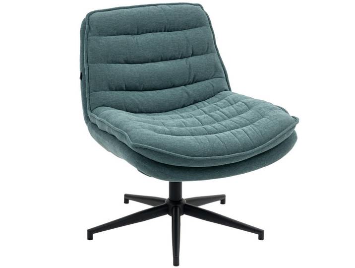 Shopentra Drehstühle Leinenoptik Schneidersitz Dunkelgrün, Grün, Metall, 65.5x80x76 cm, Büromöbel, Bürostühle, Drehstühle