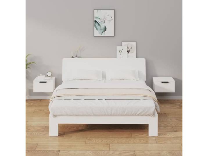 Tables de chevet murales 2 pcs Blanc 34x30x20 cm811377