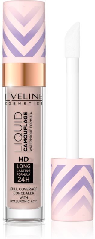 Eveline Cosmetics Liquid Camouflage Waterproof Concealer with hyaluronic acid shade 04 Light Almond 7.5 ml