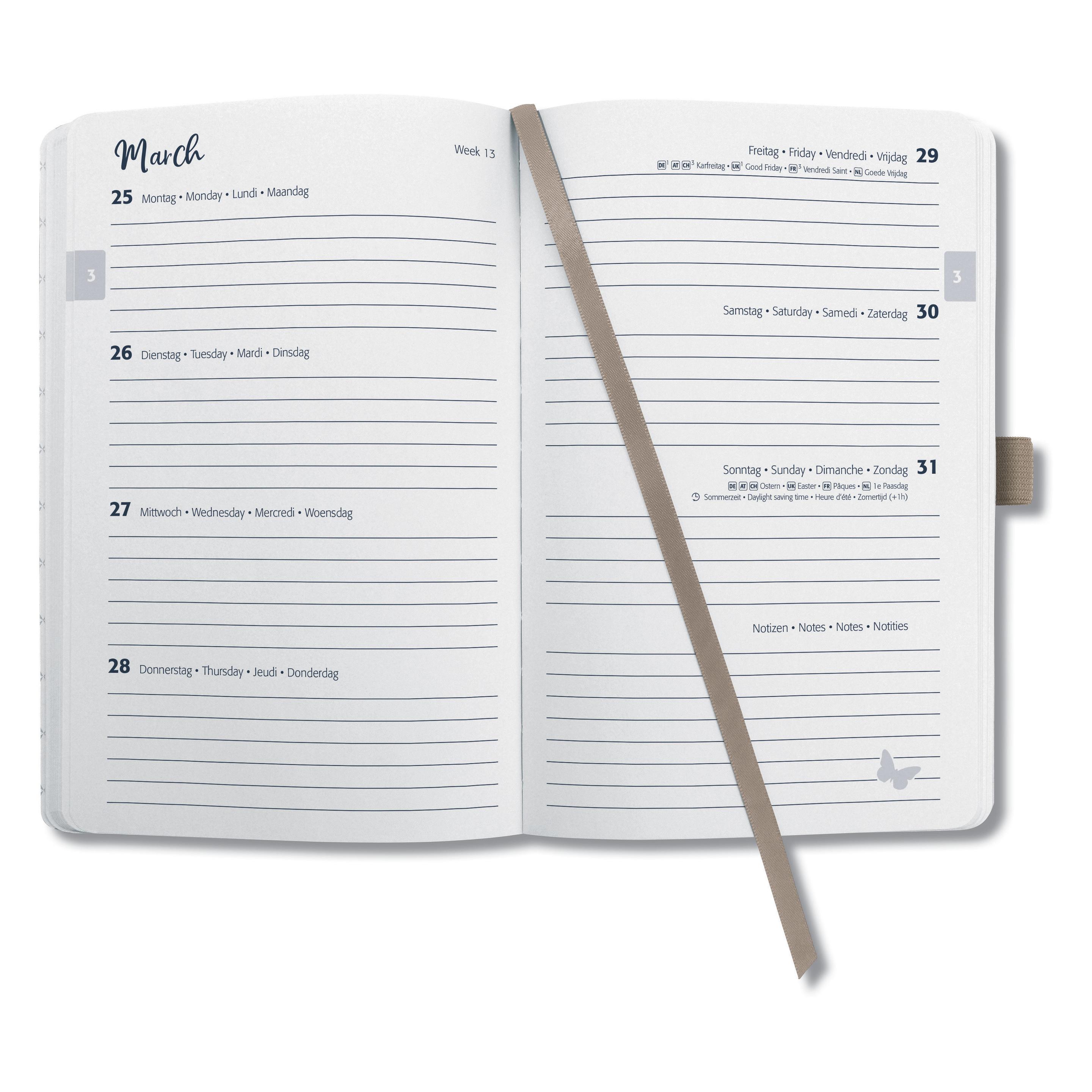 Sigel Taschenagenda JOLIE Beauty (A5, 1 Woche / 2 Seiten) (7J361)