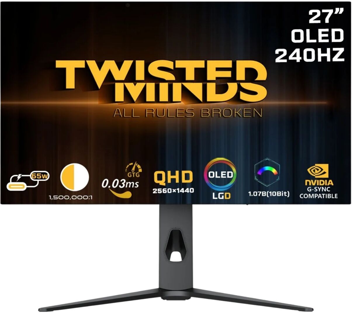 Twisted Minds 27" Oled Qhd 240 Hz Usb-C Gamingskärm