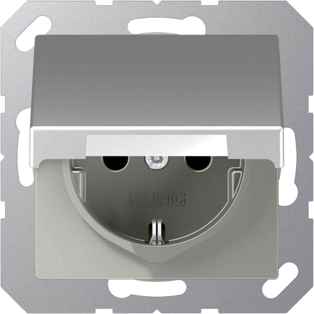 Jung SCHUKO-Steckdose 16 A 250V m.Klappdeckel bruchs A 1520 BF KL AL (A1520BFKLAL)