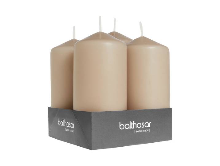 Zylinderkerze 4er-Set Taupe
