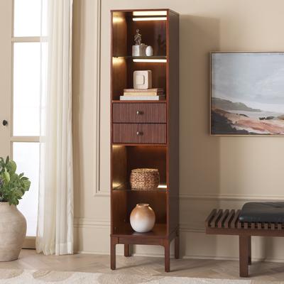 "SEI Furniture Clairville Curio Bookcase Display Shelf - 16""W x 16""D x 70""H"