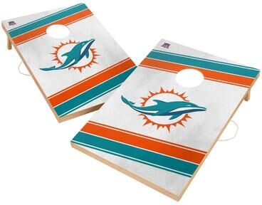 Skip's Garage Miami Dolphins NFL Regulation 2x4 Cornhole Set
