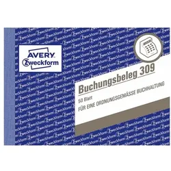 Avery Zweckform Formularbuch »Buchungsbeleg« weiß, 14.8x10.5 cm