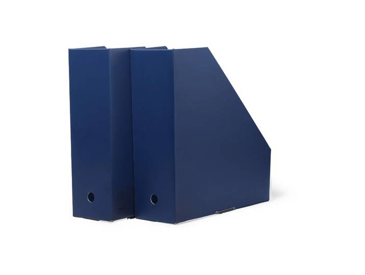 TÔNN furniture Range-documents Pia Bleu minuit, 10x31x30 cm, Lot de 2