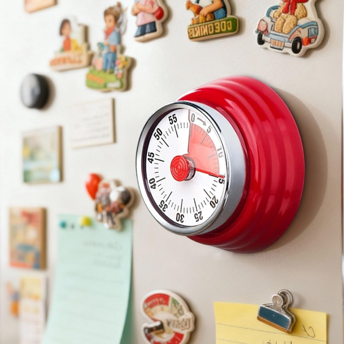 Keuken Countdown Timer met Mechanische Magneet - 60 Minuten, Visueel en Geluidssignaal