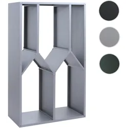 Brennholzlager HWC-P76, Kamin-/Feuerholzregal Holzlager Holzunterstand Outdoor Metall 160x95x50cm ~ grau