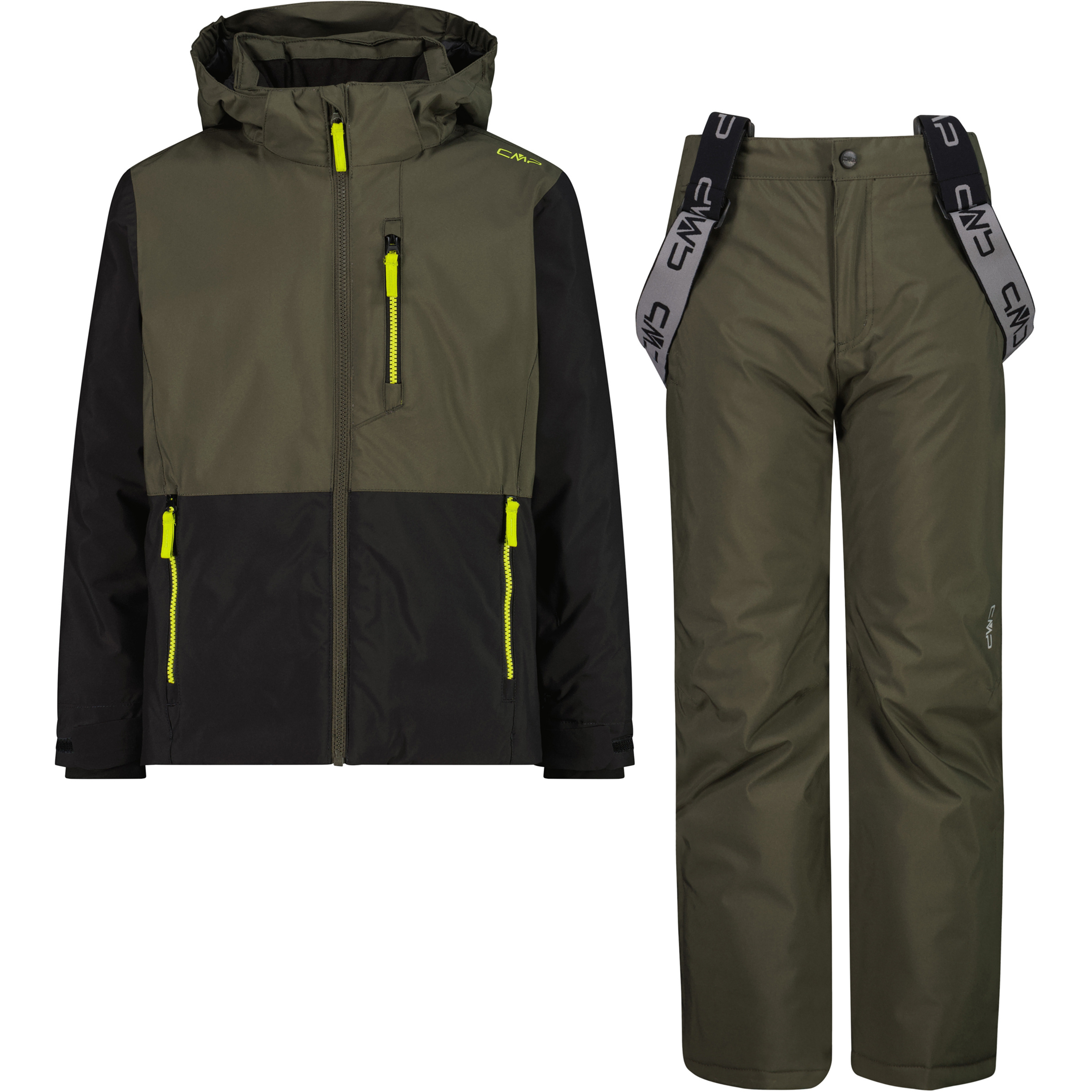 CMP Ski Set Kinder Overalls oliv Größe 164 Skifahren Elastisch