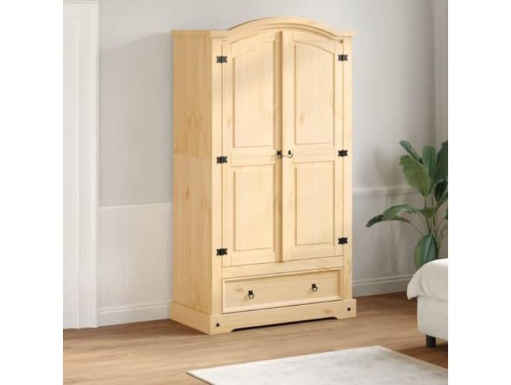 HKLGBVCR Kleiderschrank, Kiefernholz, massiv, 102 x 52 x 186 cm