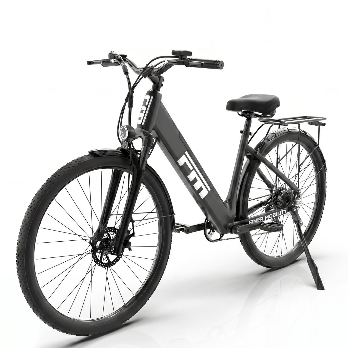 M2 Stadt-Pendler-Elektrofahrrad, 250 W, 25 km/h, 36 V 13 Ah, Shimano 7-Gang, schwarz