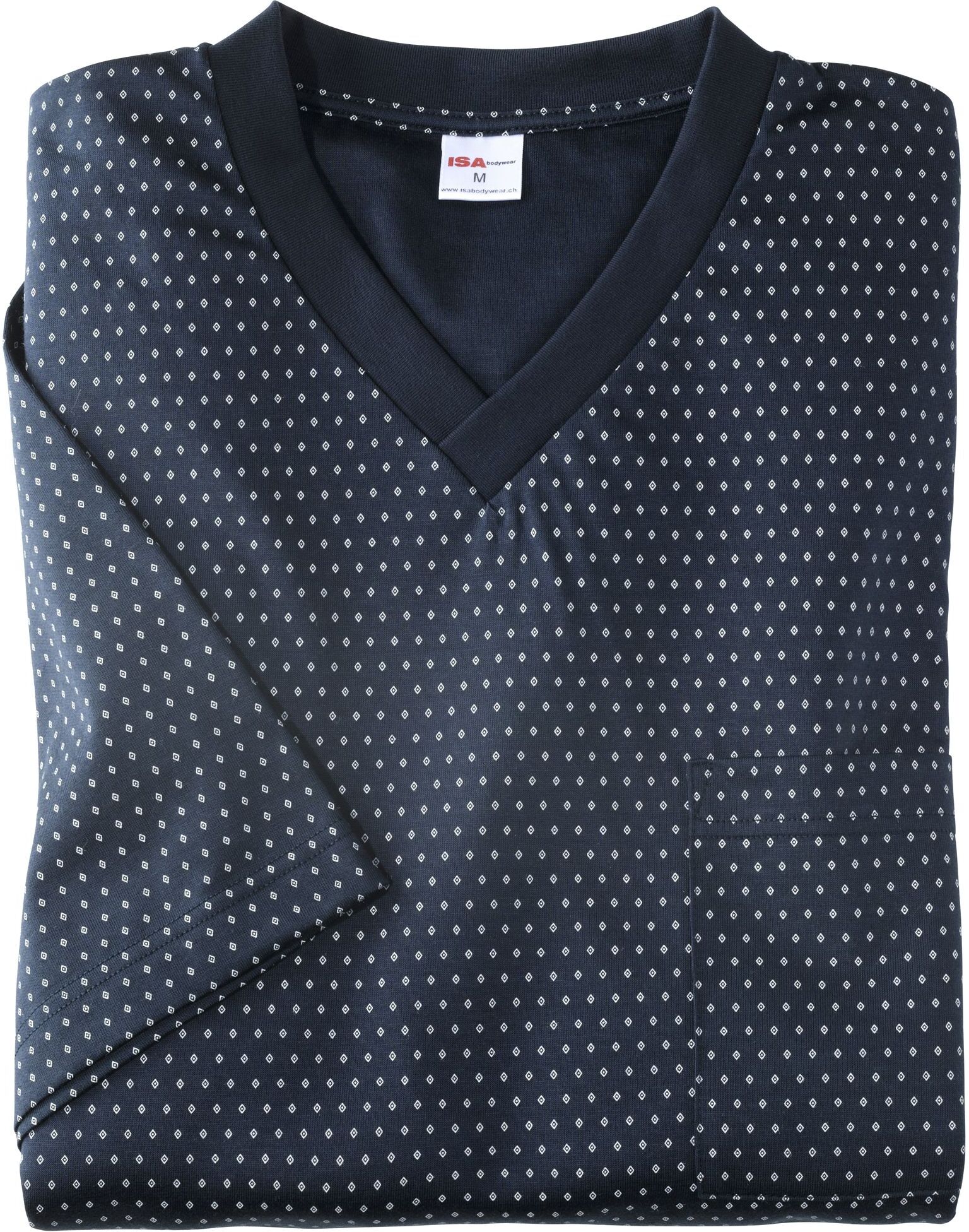 Capri-Pyjama ISA BODYWEAR "Pyjama kurz", Herren, Gr. XL, blau (dunkelblau), Obermaterial: 100% Baumwolle CO(Bio)., Homewear-Sets Capri-Pyjama dunkelblau XL