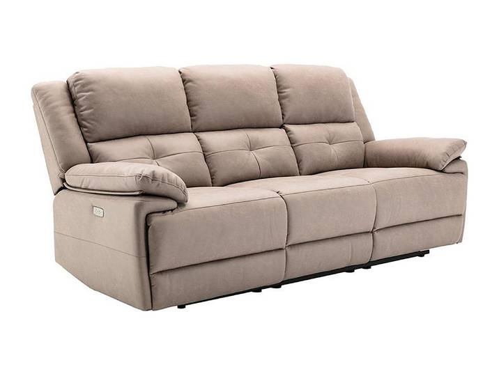 Relaxsofa elektrisch 3-Sitzer - Stoff - Taupe - DOLENE
