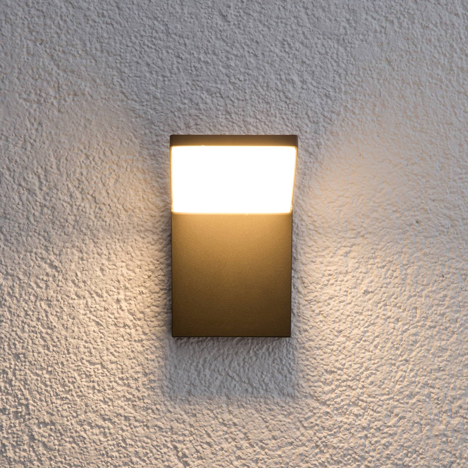 LED Aussenwandleuchte NEVIO Lucande, schwarz, Aluminium, Modern, LED Wandleuchte außen