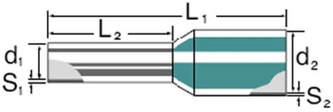 Weidmüller Embout de câble H1,5/14D SW BD (0358642)