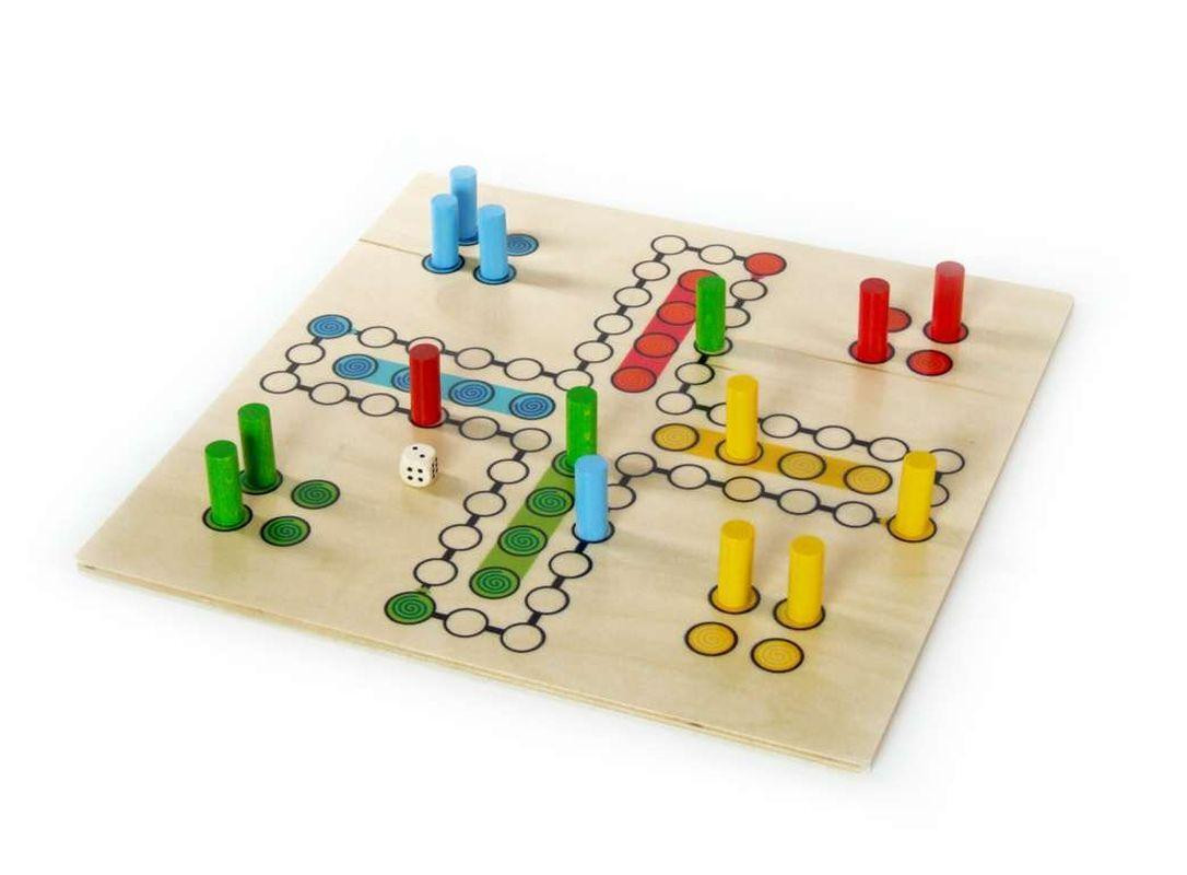 Houten spel Raus mit Dir voor 4 spelers van Hess Holz Spielzeug GmbH & Co, B/D/H: 30 x 30 x 4 cm
