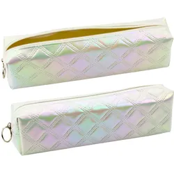 Federmäppchen Schulorganizer Prägemuster Perlweiß 21x6cm