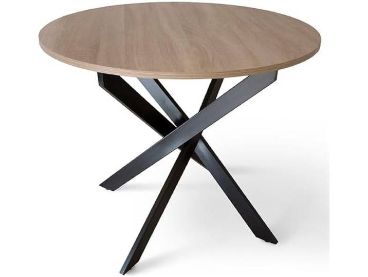 SHIITO Jerry JC Esstisch Naturholz mit schwarzen Beinen 90 x 75 cm