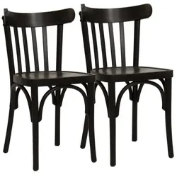 METRO PROFESSIONAL Restaurantstuhl Bistro 2er Set, Buchenholz, wenge