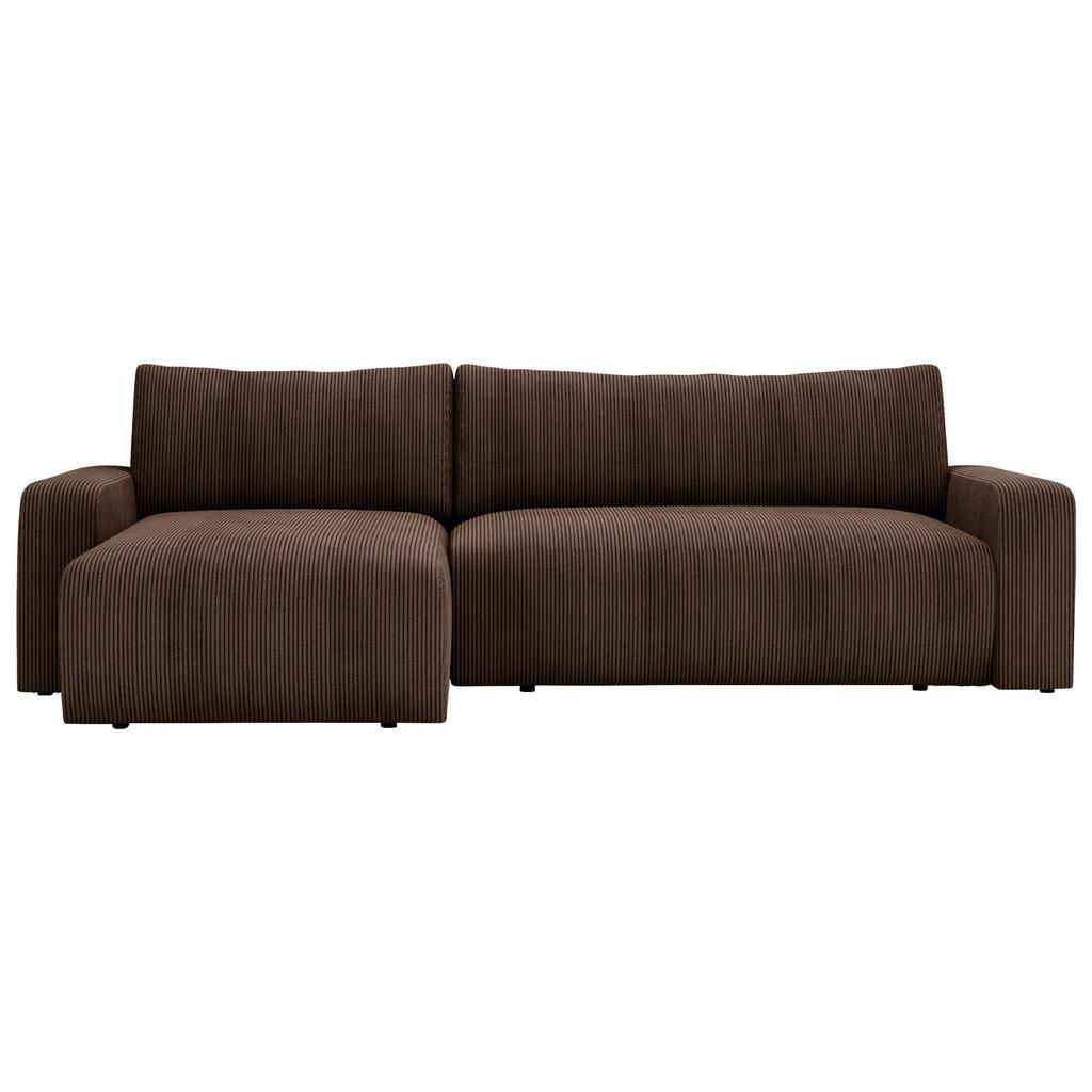 Carryhome Ecksofa , Braun , Kunststoff , Füllung: Schaumstoff , Ottomane links, L-Form, einmalig seitenverkehrt montierbar , 245x150 cm , Liegefunktion, Schlafen auf Sitzhöhe, Rücken echt, haustierfreundlicher Bezug , Wohnzimmer, Sofas & Couches, Wohnlandschaften, Ecksofas