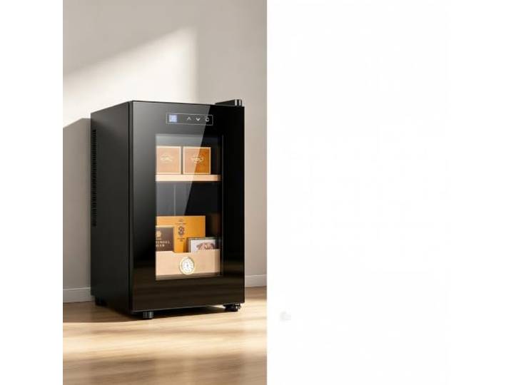 xueqiaolian1006 Elektronischer Zigarrenschrank mit Holzregal Das platzsparende vertikale Design passt perfekt in jedes Zuhause.
