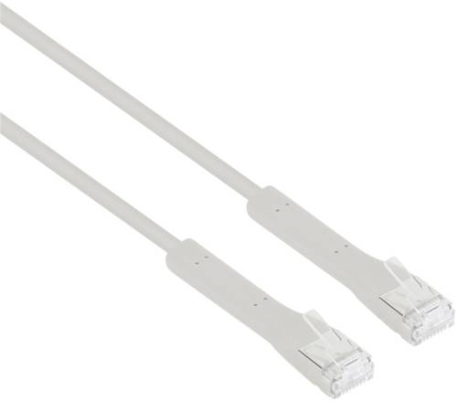 Intellinet 745123 RJ45 Patchkabel CAT 6a F/FTP 0.5m Grau Flexibel, Gesamtschirm, Halogenfrei 1St.